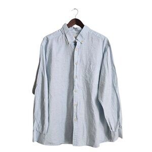 ROWM Blue Chambray Cotton Long Sleeve Casual Button Down Sz 2XB